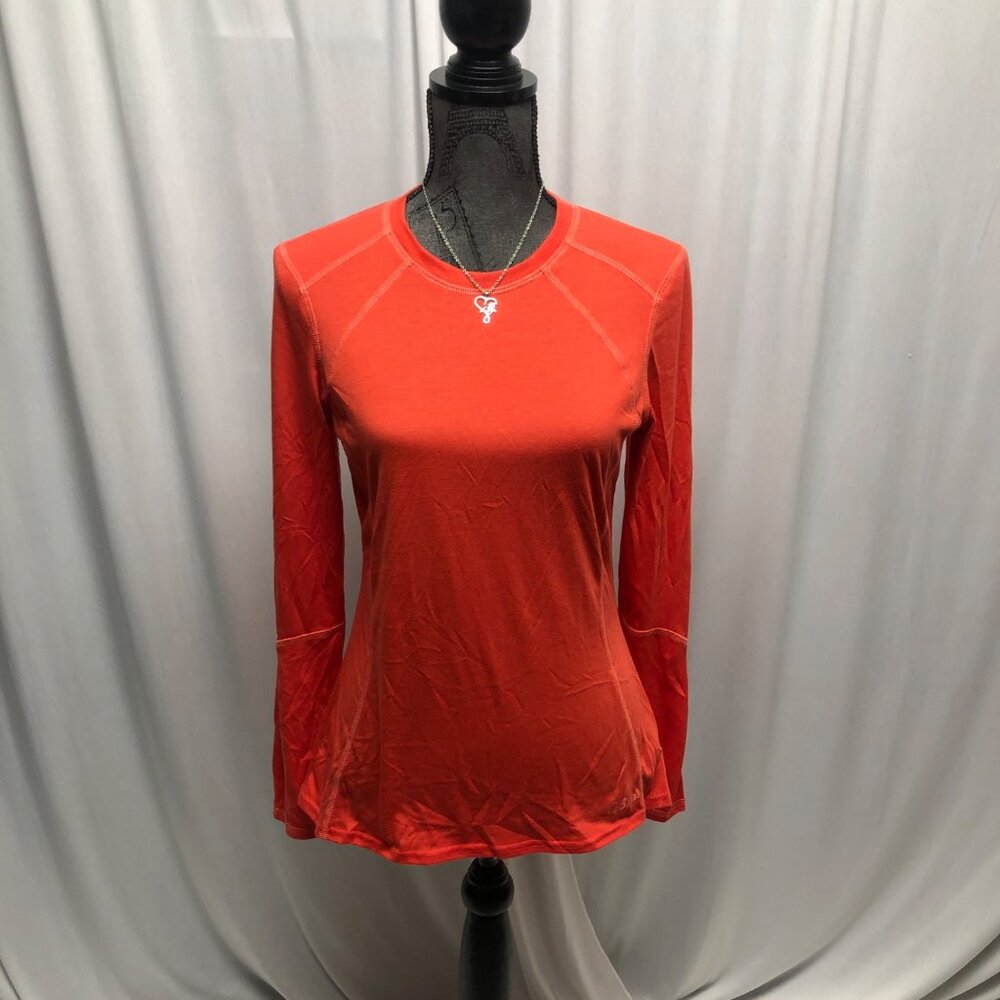 Cabelas Top Womens Size Medium Orange Dri Release Lightweight Long Sleeve